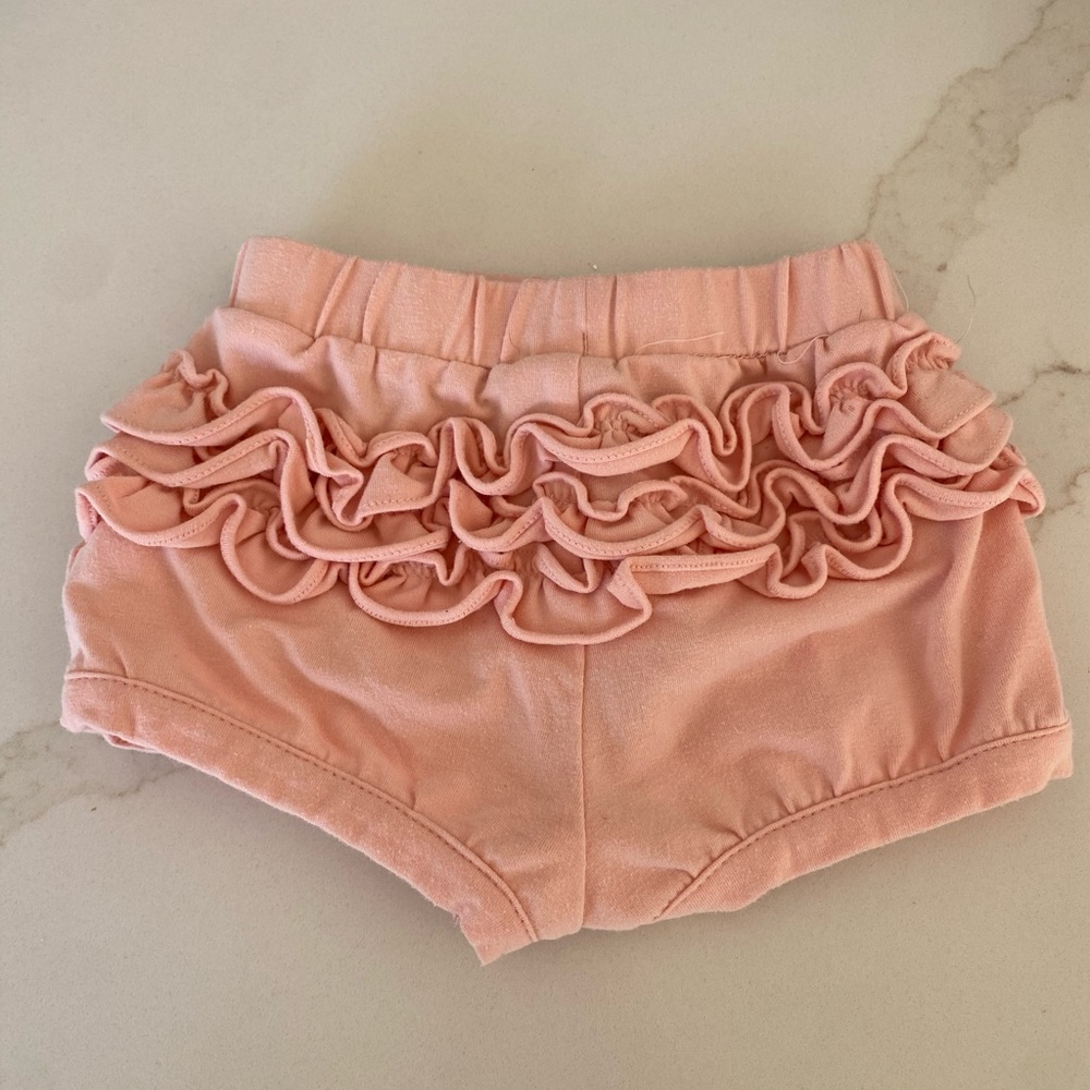 Pink Ruffled Kids Shorts